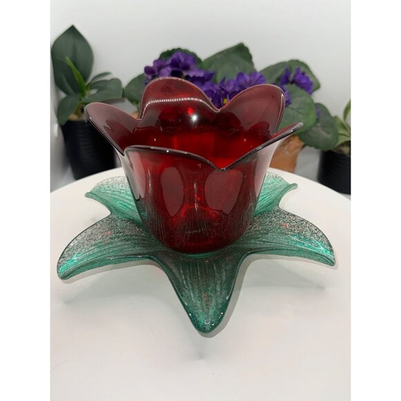 Studio Nova Glass Tulip Flower Frosted Glass Votive Candle Holder - Picture 10 of 12